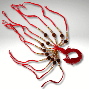 Rudraksha Rakhi with Golden Beads (1 Pc)