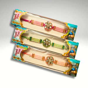 Floral Pearl Premium Rakhi with Pastel Thread (1 Pc)