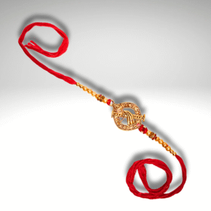 Golden Premium Design Krishna Ji Rakhi with Bansuri Pendant