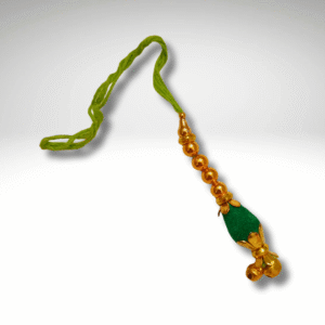 Graceful Green and Golden Beaded Lumba Rakhi for Bhabhi