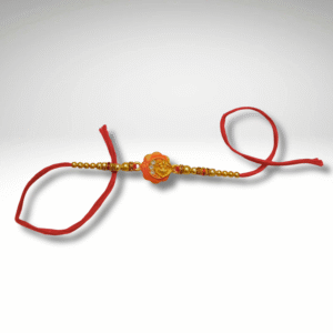 Traditional Kalash Rakhi for Brother with Golden Beads